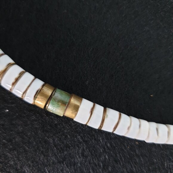 Vintage 1980s Southwestern Heishi-Style Shell & Chrysocolla Necklace - Picture 9 of 12